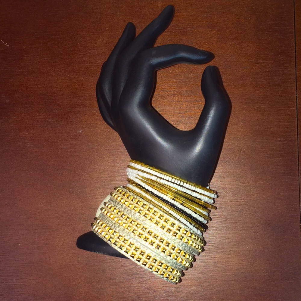 Gold/silver black Bracelet Duo